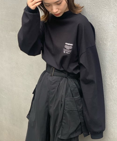 SUPERTHANKS(スーパーサンクス)の「#【SUPERTHANKS/スーパーサンクス】MOCKNECK LONGSLEEVE TEE/モックネックロングスリーブTシャツ(Tシャツ/カットソー・レディース・ホワイト/ブラック・SMALL)」の9枚目の写真