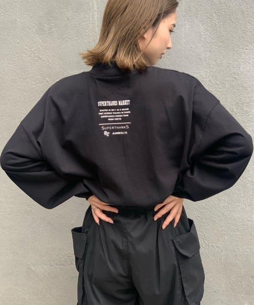 SUPERTHANKS(スーパーサンクス)の「#【SUPERTHANKS/スーパーサンクス】MOCKNECK LONGSLEEVE TEE/モックネックロングスリーブTシャツ(Tシャツ/カットソー・レディース・ホワイト/ブラック・SMALL)」の22枚目の写真