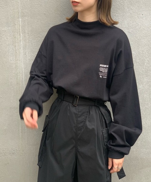 SUPERTHANKS(スーパーサンクス)の「#【SUPERTHANKS/スーパーサンクス】MOCKNECK LONGSLEEVE TEE/モックネックロングスリーブTシャツ(Tシャツ/カットソー・レディース・ホワイト/ブラック・SMALL)」の13枚目の写真