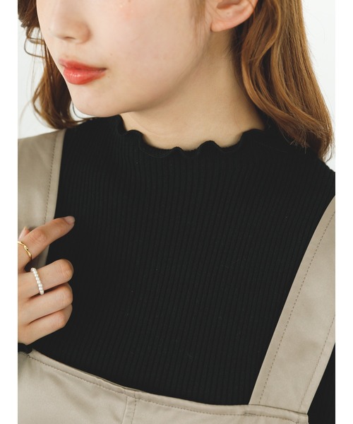 SLURR（スラ―）の「【マシンウォッシャブル】リブハイネックニット(再生ポリエステル)（ニット/セーター・レディース・ブラック/ベージュ/オフホワイト・FREE）」の16枚目の写真