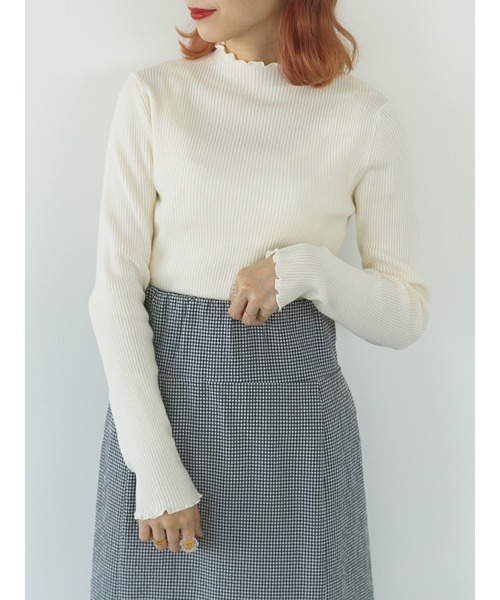 SLURR（スラ―）の「【マシンウォッシャブル】リブハイネックニット(再生ポリエステル)（ニット/セーター・レディース・ブラック/ベージュ/オフホワイト・FREE）」の14枚目の写真