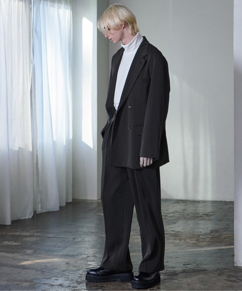 Loose/ルース(ルース)の「ドレープラスター ダブルテーラードジャケット【セットアップ対応】(テーラードジャケット・メンズ・ブルーグリーン/ブラック/パープル系その他/グレー系その他/ブラウン系その他・S/M/L)」の14枚目の写真