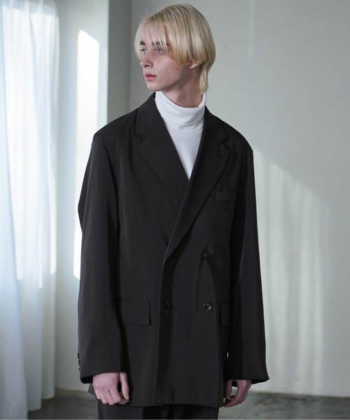 Loose/ルース(ルース)の「ドレープラスター ダブルテーラードジャケット【セットアップ対応】(テーラードジャケット・メンズ・ブルーグリーン/ブラック/パープル系その他/グレー系その他/ブラウン系その他・S/M/L)」の9枚目の写真