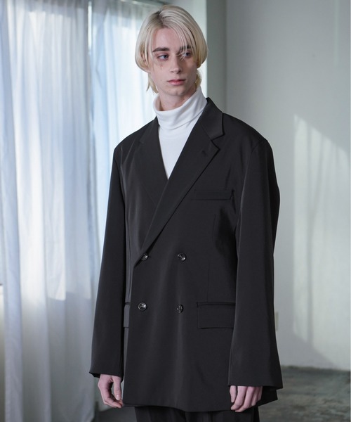 Loose/ルース(ルース)の「ドレープラスター ダブルテーラードジャケット【セットアップ対応】(テーラードジャケット・メンズ・ブルーグリーン/ブラック/パープル系その他/グレー系その他/ブラウン系その他・S/M/L)」の11枚目の写真