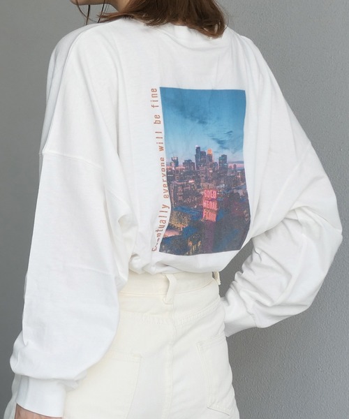 CORNERS（コーナーズ）の「City Photo　BIGTee（Tシャツ/カットソー・レディース・オフホワイト/グリーン/オートミール/スミクロ・FREE）」の2枚目の写真