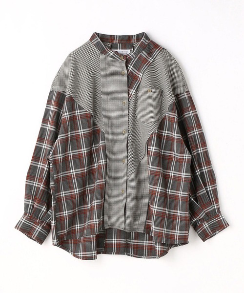 179/WG（イチナナキュウダブルジー）の「切り替えチェックシャツ（シャツ/ブラウス・レディース・ブラウン/グレー/グリーン・MEDIUM）」の16枚目の写真