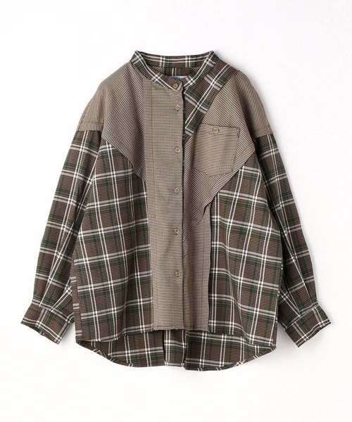 179/WG（イチナナキュウダブルジー）の「切り替えチェックシャツ（シャツ/ブラウス・レディース・ブラウン/グレー/グリーン・MEDIUM）」の17枚目の写真