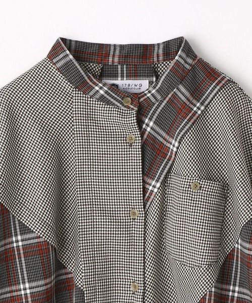 179/WG（イチナナキュウダブルジー）の「切り替えチェックシャツ（シャツ/ブラウス・レディース・ブラウン/グレー/グリーン・MEDIUM）」の19枚目の写真