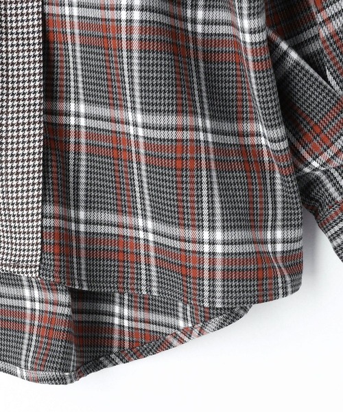 179/WG（イチナナキュウダブルジー）の「切り替えチェックシャツ（シャツ/ブラウス・レディース・ブラウン/グレー/グリーン・MEDIUM）」の22枚目の写真