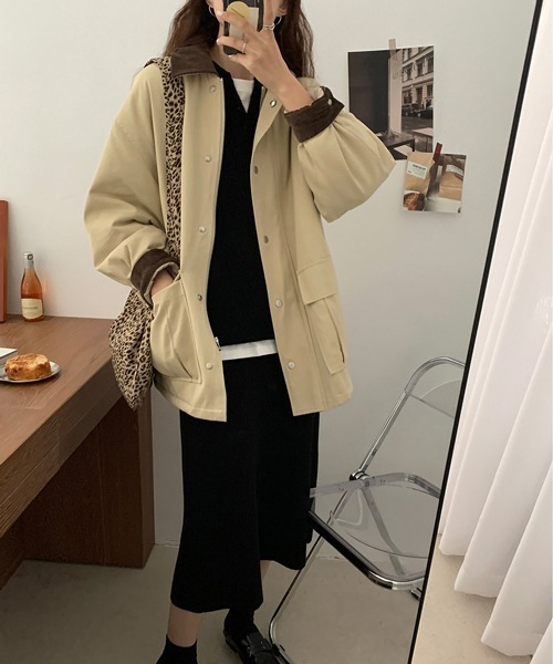 HALEY PESCA(ヘーリーペスカ)の「HALEY PESCA/Vネック ニットポロシャツ(ポロシャツ・レディース・ベージュ/アイボリー/ブラック/ブラウン・FREE)」の12枚目の写真