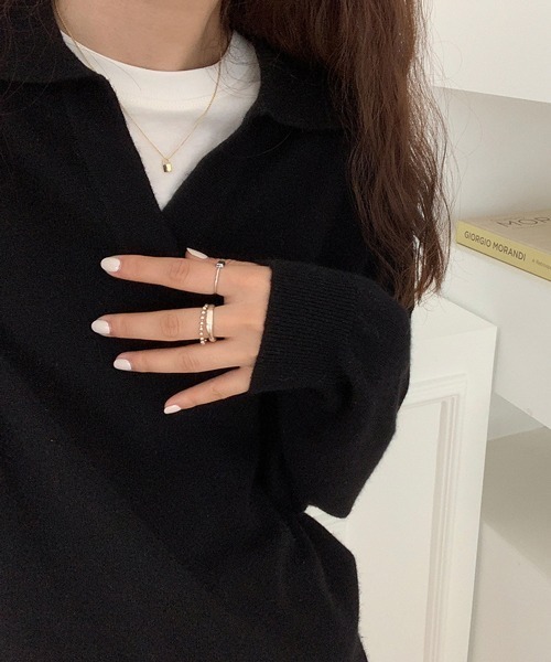 HALEY PESCA(ヘーリーペスカ)の「HALEY PESCA/Vネック ニットポロシャツ(ポロシャツ・レディース・ベージュ/アイボリー/ブラック/ブラウン・FREE)」の16枚目の写真