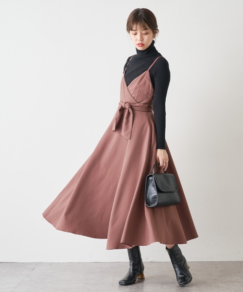 natural couture（ナチュラルクチュール）の「【大好評リバイバルアイテム】バックリボンパイピングキャミワンピース（ワンピース・レディース・レンガ/パープル/ブラック/モカ・FREE）」の17枚目の写真