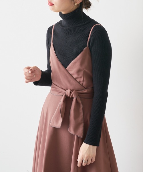 natural couture（ナチュラルクチュール）の「【大好評リバイバルアイテム】バックリボンパイピングキャミワンピース（ワンピース・レディース・レンガ/パープル/ブラック/モカ・FREE）」の20枚目の写真