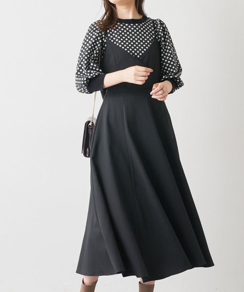 natural couture（ナチュラルクチュール）の「【大好評リバイバルアイテム】バックリボンパイピングキャミワンピース（ワンピース・レディース・レンガ/パープル/ブラック/モカ・FREE）」の7枚目の写真