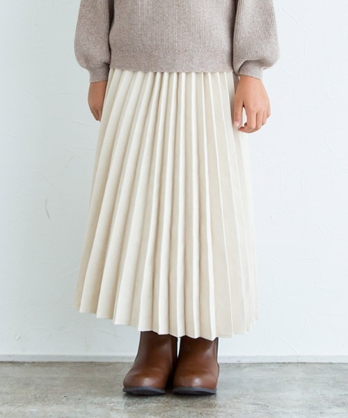 lulpini(ルルピー二)の「kids スエードタッチプリーツスカート(スカート・キッズ・オレンジ/アイボリー・S/M/L)」の18枚目の写真