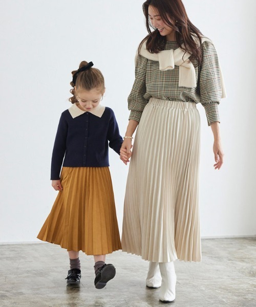 lulpini(ルルピー二)の「kids スエードタッチプリーツスカート(スカート・キッズ・オレンジ/アイボリー・S/M/L)」の8枚目の写真