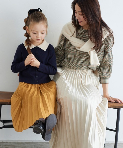 lulpini(ルルピー二)の「kids スエードタッチプリーツスカート(スカート・キッズ・オレンジ/アイボリー・S/M/L)」の9枚目の写真