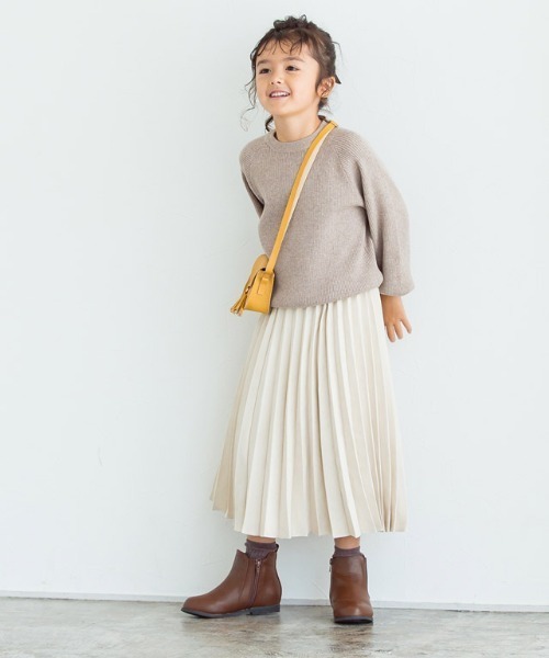 lulpini(ルルピー二)の「kids スエードタッチプリーツスカート(スカート・キッズ・オレンジ/アイボリー・S/M/L)」の14枚目の写真