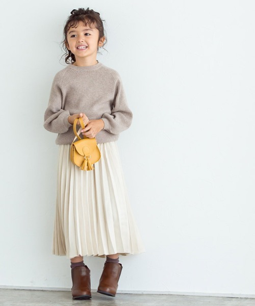 lulpini(ルルピー二)の「kids スエードタッチプリーツスカート(スカート・キッズ・オレンジ/アイボリー・S/M/L)」の17枚目の写真