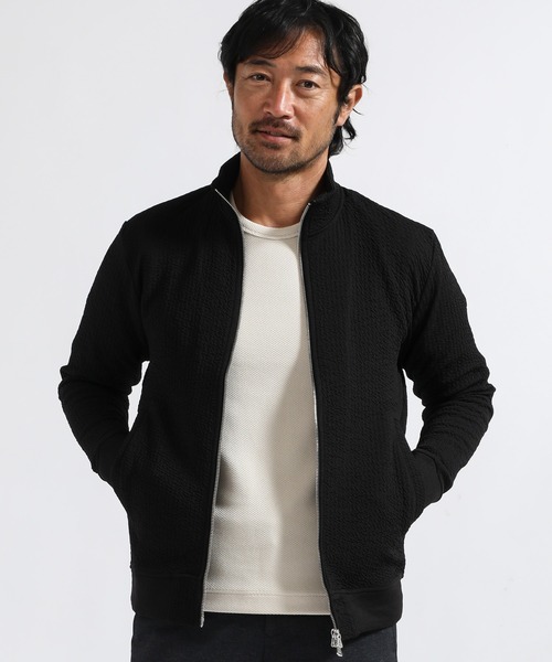 TETE HOMME（テットオム）の「フクレ接結スタンドジップ（カーディガン/ボレロ・メンズ・ブラック/オフホワイト/グリーン・MEDIUM/LARGE/X-LARGE）」の3枚目の写真