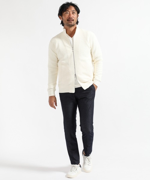 TETE HOMME（テットオム）の「フクレ接結スタンドジップ（カーディガン/ボレロ・メンズ・ブラック/オフホワイト/グリーン・MEDIUM/LARGE/X-LARGE）」の13枚目の写真