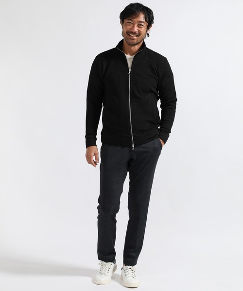 TETE HOMME（テットオム）の「フクレ接結スタンドジップ（カーディガン/ボレロ・メンズ・ブラック/オフホワイト/グリーン・MEDIUM/LARGE/X-LARGE）」の14枚目の写真