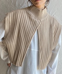 She's Closet | 前後2wayバッククロスショート丈ハイネックリブニットベスト(ベスト)