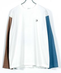 TIMELY WARNING（タイムリーワーニング）の「TimelyWarning / EATS柄 プリント ロンT 長袖Tシャツ オフホワイト（Tシャツ/カットソー・メンズ）」