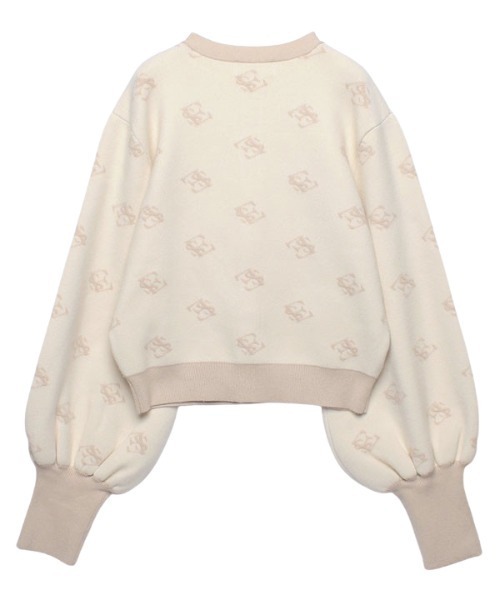 EIMY ISTOIRE（エイミーイストワール）の「ES monogramカーディガン（カーディガン/ボレロ・レディース・ブラック/ベージュ/ブラウン/ピンク/オレンジ・FREE）」の10枚目の写真