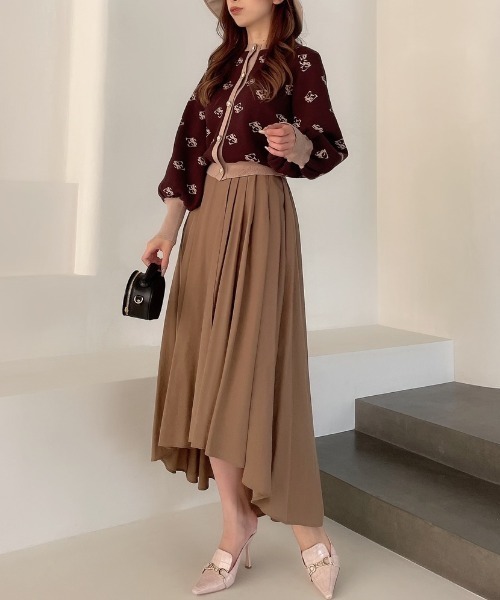 EIMY ISTOIRE（エイミーイストワール）の「ES monogramカーディガン（カーディガン/ボレロ・レディース・ブラック/ベージュ/ブラウン/ピンク/オレンジ・FREE）」の7枚目の写真