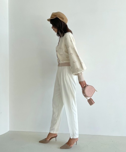 EIMY ISTOIRE（エイミーイストワール）の「ES monogramカーディガン（カーディガン/ボレロ・レディース・ブラック/ベージュ/ブラウン/ピンク/オレンジ・FREE）」の16枚目の写真