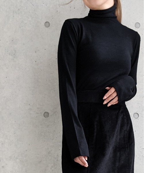 Per sist ence(パーシエンス)の「Per sist ence/パーシエンス 12Gハイネックプルオーバー(ニット/セーター・レディース・ブラック/アイボリー/モカ/パープル/ブラウン/グリーン/ブルー/オレンジ/ピンク/ホワイト×ブラック/ホワイト×グリーン/ホワイト×ブラウン/ブラック×ホワイト・FREE)」の17枚目の写真