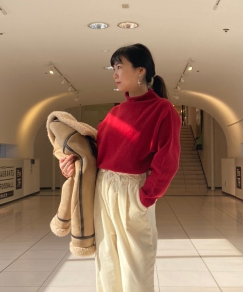 MANASTASH（マナスタッシュ）の「MANASTASH/マナスタッシュ　エアーヤーンプルオーバー　ニット（ニット/セーター・レディース・ボルドー/ネイビー・FREE）」の2枚目の写真