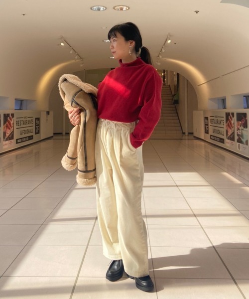 MANASTASH（マナスタッシュ）の「MANASTASH/マナスタッシュ　エアーヤーンプルオーバー　ニット（ニット/セーター・レディース・ボルドー/ネイビー・FREE）」の9枚目の写真