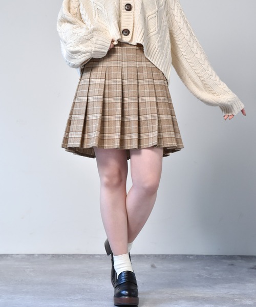 ems excite（エムズエキサイト）の「プリーツミニスカート（スカート・レディース・ブラック/グレー系その他/ブラウン系その他・FREE）」の3枚目の写真