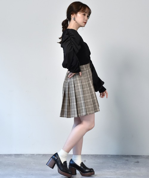 ems excite（エムズエキサイト）の「プリーツミニスカート（スカート・レディース・ブラック/グレー系その他/ブラウン系その他・FREE）」の10枚目の写真