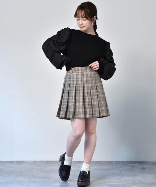 ems excite（エムズエキサイト）の「プリーツミニスカート（スカート・レディース・ブラック/グレー系その他/ブラウン系その他・FREE）」の6枚目の写真