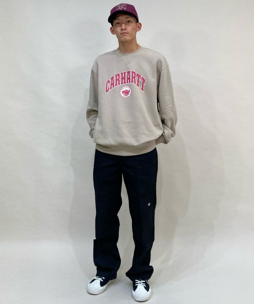 Carhartt(カーハート)の「Carhartt WIP/カーハートダブリューアイピー カレッジ風ロゴ ルーズシルエットウェット I029510(スウェット・メンズ・ブラック/ネイビー/グレー・M/L/XL)」の11枚目の写真