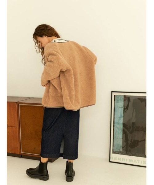 fifth(フィフス)の「ノーカラーショートボアコート(ノーカラーコート・レディース・ホワイト/ブラック/キャメル・SMALL/MEDIUM)」の22枚目の写真