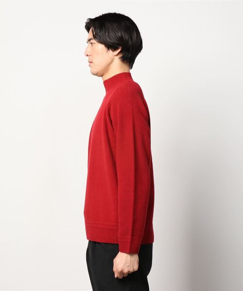 KATO`（カトー）の「KATO'/カトー　モックネックニット（ニット/セーター・メンズ・レッド/ブラック/ブラウン・LARGE/MEDIUM）」の5枚目の写真