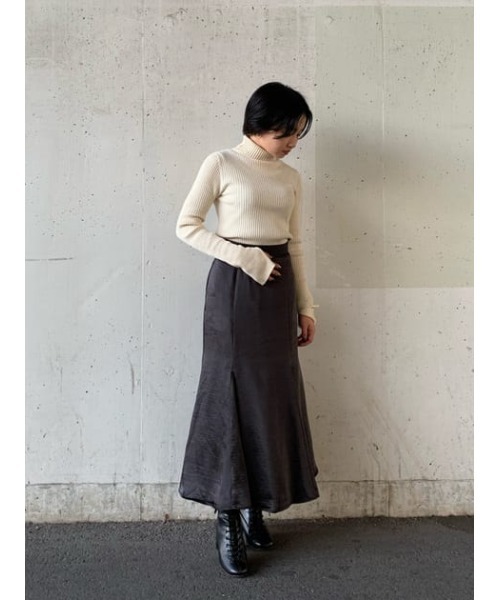 M_（エムアンダーバー）の「【M_】TURTLE RIB ニット（ニット/セーター・レディース・アイボリー/ブラック/グリーン/ベージュ・FREE）」の7枚目の写真