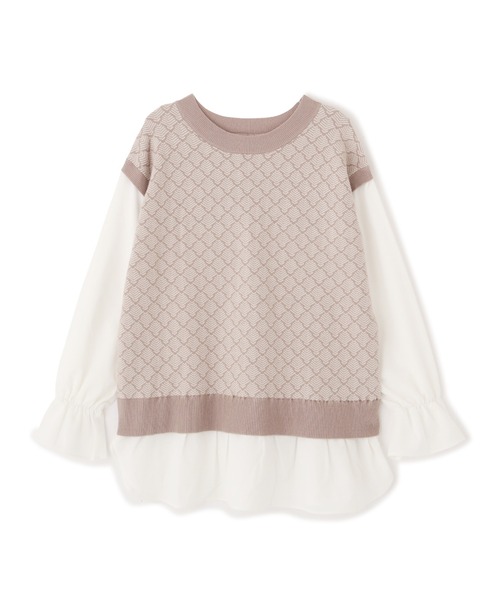 NATURAL BEAUTY BASIC（ナチュラルビューティーベーシック）の「ジャガードニットドッキングトップス（ニット/セーター・レディース・グレー系その他/ベージュ系その他・MEDIUM）」の9枚目の写真