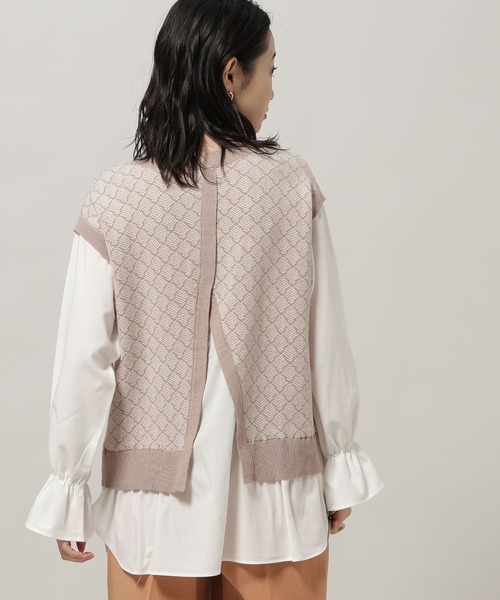 NATURAL BEAUTY BASIC（ナチュラルビューティーベーシック）の「ジャガードニットドッキングトップス（ニット/セーター・レディース・グレー系その他/ベージュ系その他・MEDIUM）」の10枚目の写真