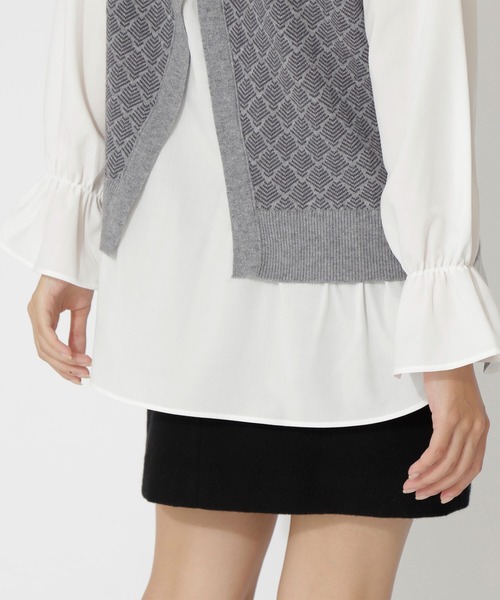 NATURAL BEAUTY BASIC（ナチュラルビューティーベーシック）の「ジャガードニットドッキングトップス（ニット/セーター・レディース・グレー系その他/ベージュ系その他・MEDIUM）」の13枚目の写真