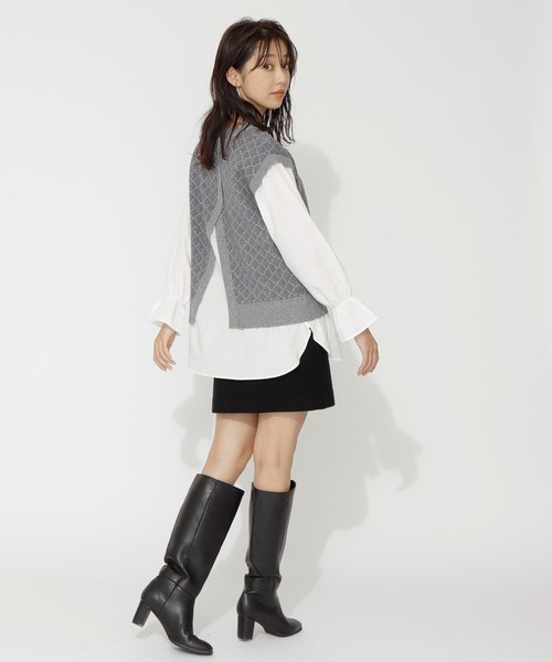 NATURAL BEAUTY BASIC（ナチュラルビューティーベーシック）の「ジャガードニットドッキングトップス（ニット/セーター・レディース・グレー系その他/ベージュ系その他・MEDIUM）」の19枚目の写真