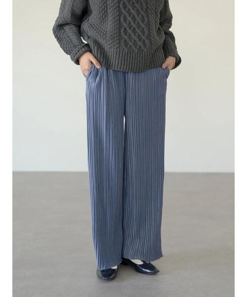 earth music&ecology（アースミュージックアンドエコロジー）の「ベロアプリーツパンツ*（その他パンツ・レディース・ベージュ/ブラウン/サックスブルー/ブラック・FREE）」の19枚目の写真