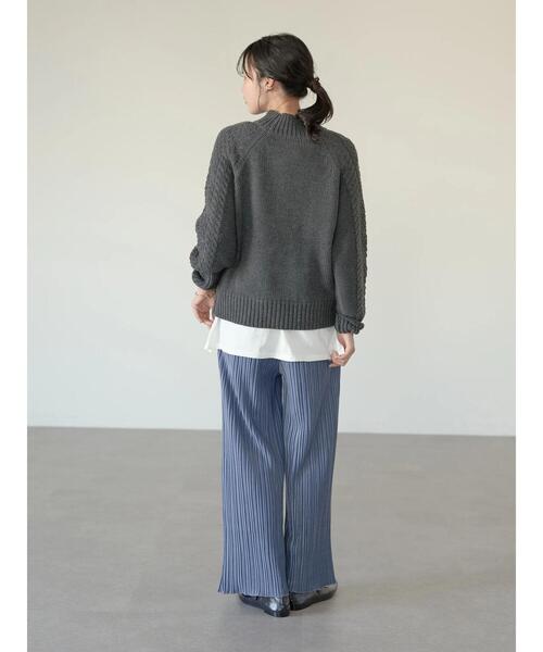 earth music&ecology（アースミュージックアンドエコロジー）の「ベロアプリーツパンツ*（その他パンツ・レディース・ベージュ/ブラウン/サックスブルー/ブラック・FREE）」の22枚目の写真