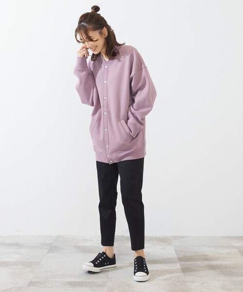 SHOO・LA・RUE（シューラルー）の「◆【S-LL/股下短め】サテン裏起毛スティック（その他パンツ・レディース・ブラック/サンドベージュ/ダークグリーン/アイボリー/ダークブラウン・01/02/04/03）」の10枚目の写真