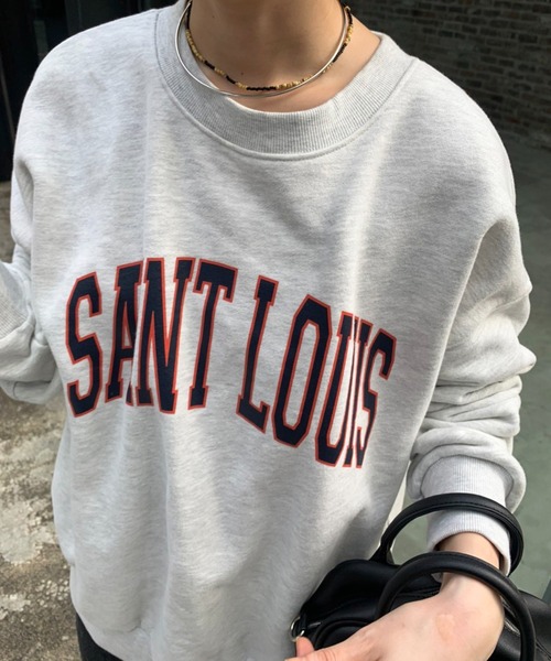 DISCOAT(ディスコート)の「裏起毛ロゴビッグスウェット(スウェット・レディース・ライトベージュ/ダークグリーン/ネイビー・FREE)」の2枚目の写真