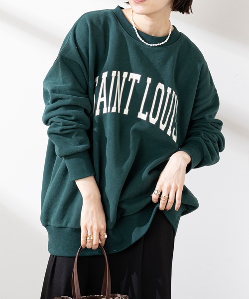 DISCOAT(ディスコート)の「裏起毛ロゴビッグスウェット(スウェット・レディース・ライトベージュ/ダークグリーン/ネイビー・FREE)」の12枚目の写真